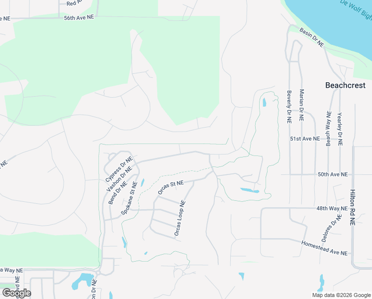 map of restaurants, bars, coffee shops, grocery stores, and more near 8324 Vashon Drive Northeast in Lacey