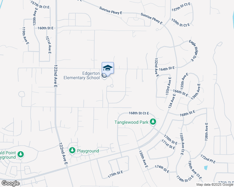 map of restaurants, bars, coffee shops, grocery stores, and more near 12711 167th Street Court East in Puyallup