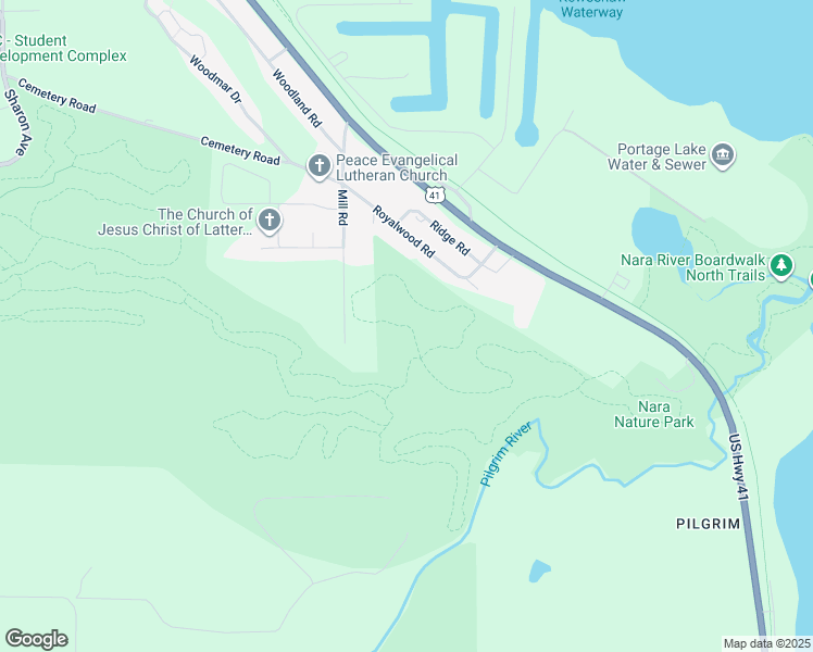 map of restaurants, bars, coffee shops, grocery stores, and more near Royalewood Loop in Houghton