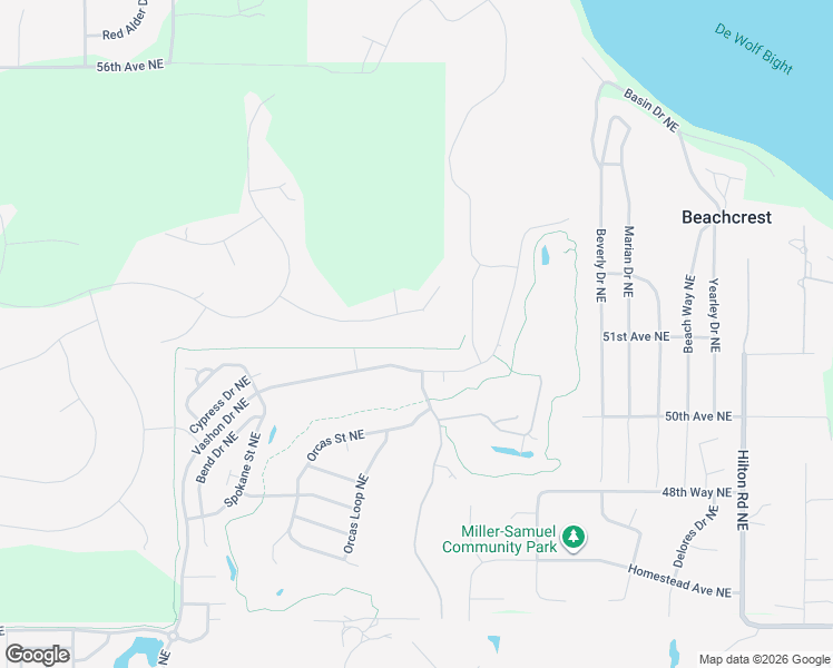 map of restaurants, bars, coffee shops, grocery stores, and more near 8408 Vashon Drive Northeast in Lacey