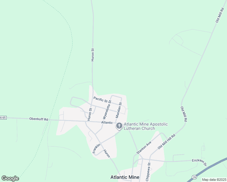 map of restaurants, bars, coffee shops, grocery stores, and more near 47489 Wyandotte Street in Atlantic Mine