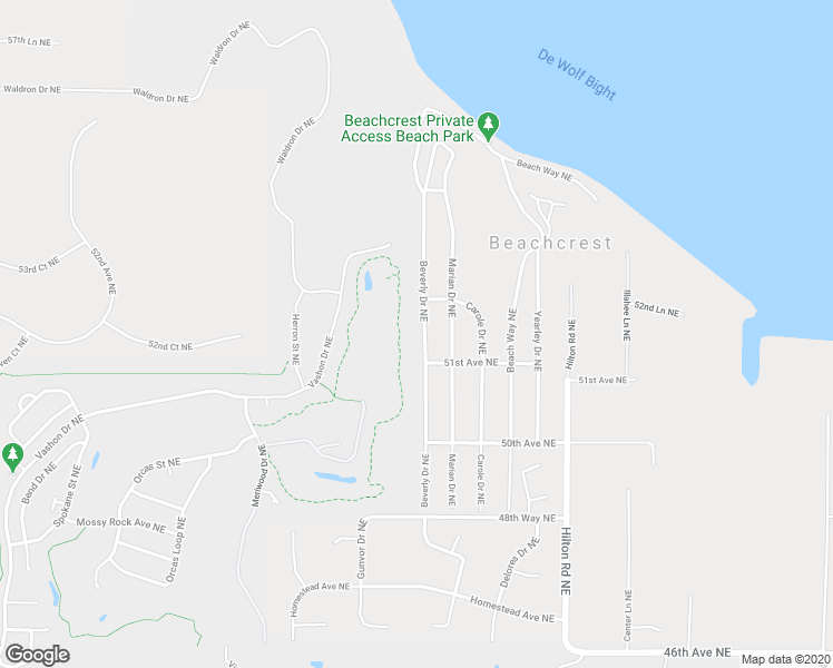 map of restaurants, bars, coffee shops, grocery stores, and more near 5205 Beverly Drive Northeast in Olympia
