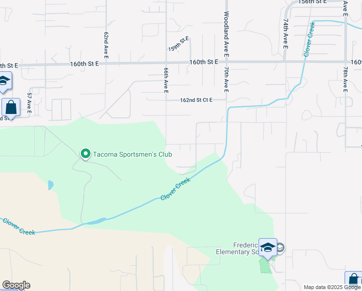 map of restaurants, bars, coffee shops, grocery stores, and more near 16520 68th Avenue East in Puyallup