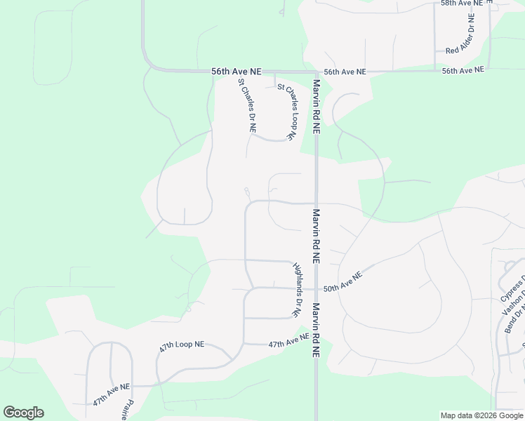 map of restaurants, bars, coffee shops, grocery stores, and more near 5201 Blacktail Court Northeast in Olympia