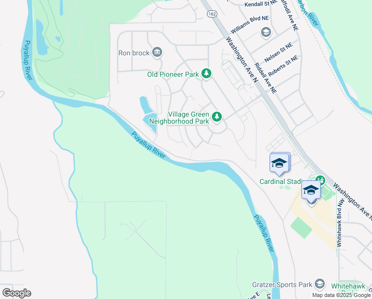 map of restaurants, bars, coffee shops, grocery stores, and more near 902 Van Ogle Lane Northwest in Orting