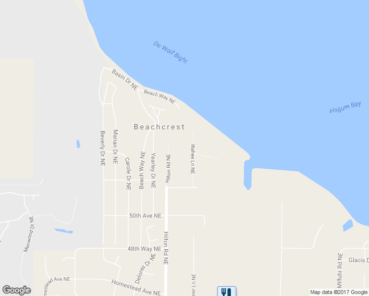 map of restaurants, bars, coffee shops, grocery stores, and more near 5315 Illahee Lane Northeast in Olympia