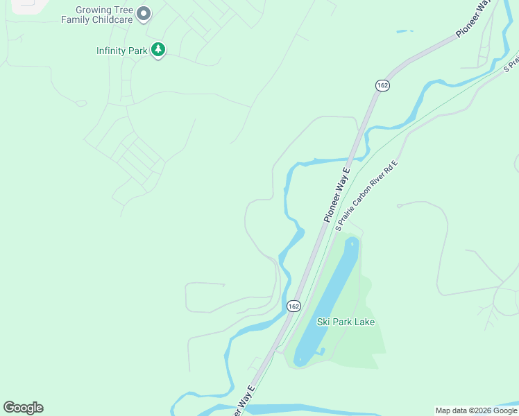 map of restaurants, bars, coffee shops, grocery stores, and more near 16417 South Prairie Creek Road East in Orting
