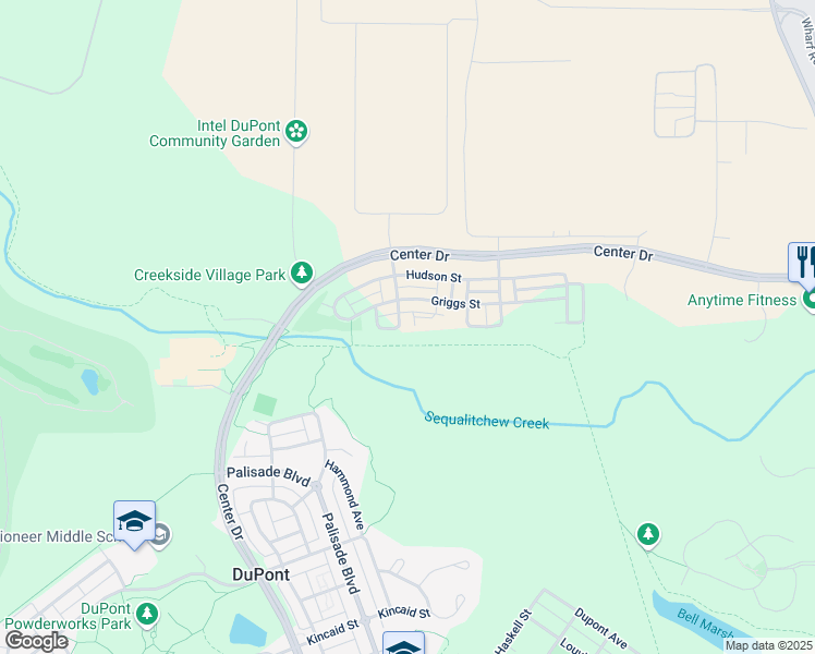 map of restaurants, bars, coffee shops, grocery stores, and more near 1347 Rowan Street in DuPont