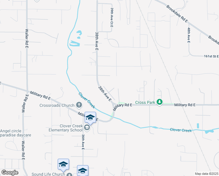 map of restaurants, bars, coffee shops, grocery stores, and more near 16409 39th Avenue East in Tacoma