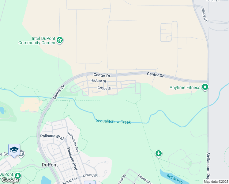 map of restaurants, bars, coffee shops, grocery stores, and more near 2537 Evans Court in DuPont