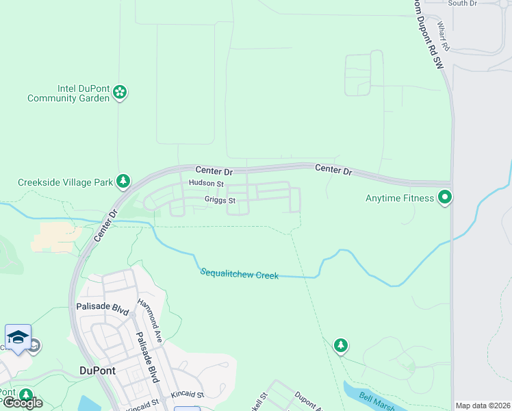 map of restaurants, bars, coffee shops, grocery stores, and more near 1187 Griggs Street in DuPont