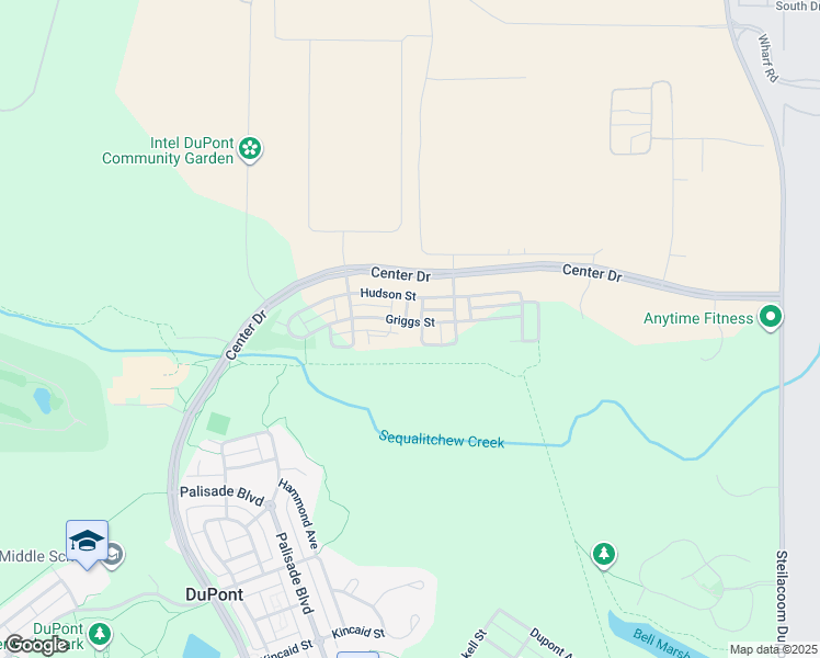 map of restaurants, bars, coffee shops, grocery stores, and more near 1245 Griggs Street in DuPont