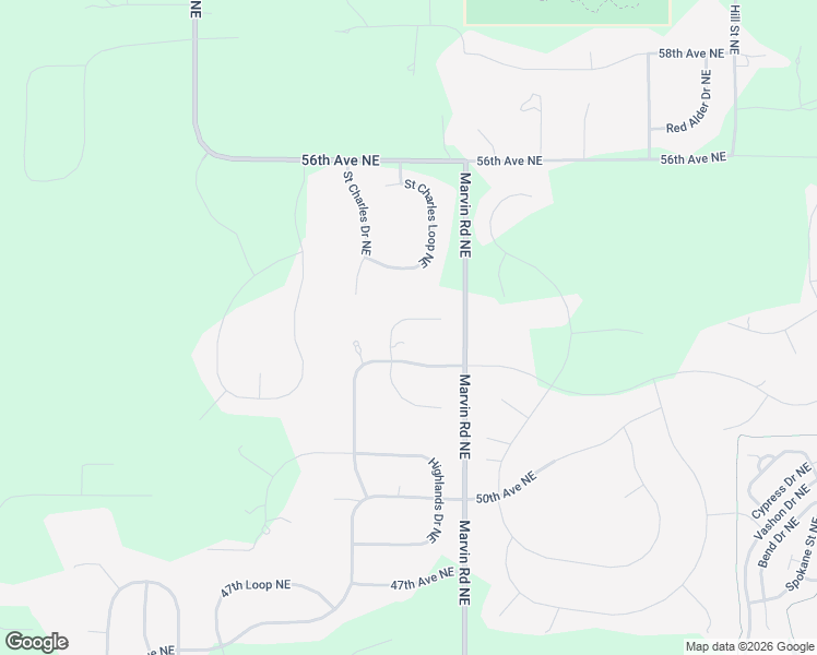 map of restaurants, bars, coffee shops, grocery stores, and more near 5240 Deerfield Park Court Northeast in Olympia