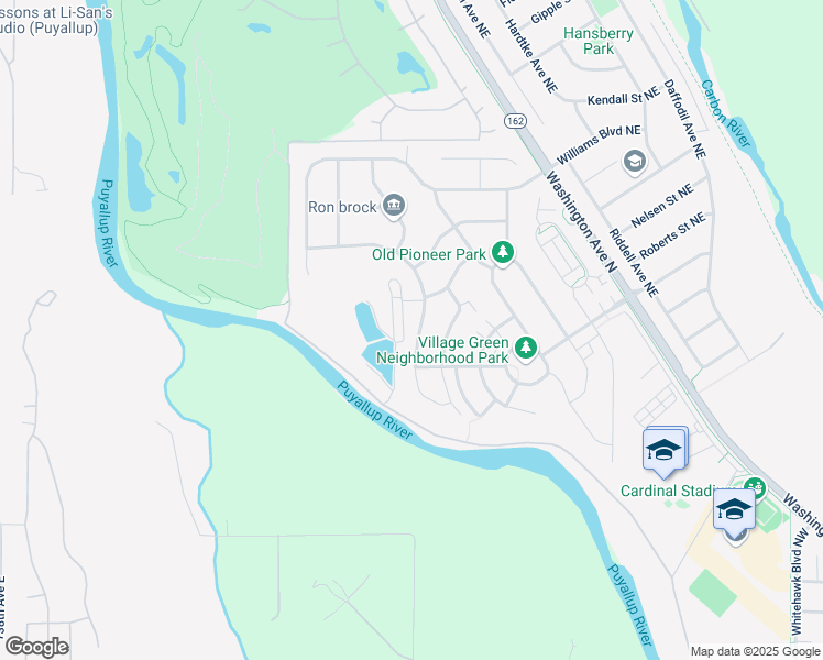 map of restaurants, bars, coffee shops, grocery stores, and more near 810 Williams Street Northwest in Orting