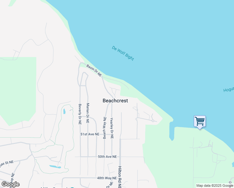 map of restaurants, bars, coffee shops, grocery stores, and more near 5400 Crestview Loop Northeast in Olympia