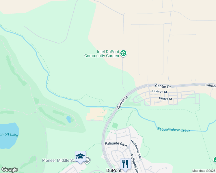 map of restaurants, bars, coffee shops, grocery stores, and more near 1670 Sequalitchew Drive in DuPont