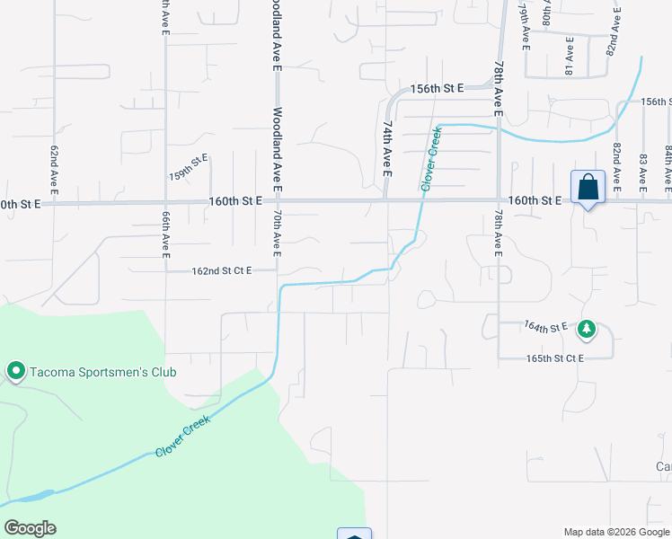 map of restaurants, bars, coffee shops, grocery stores, and more near 7109 162nd Street Court East in Puyallup