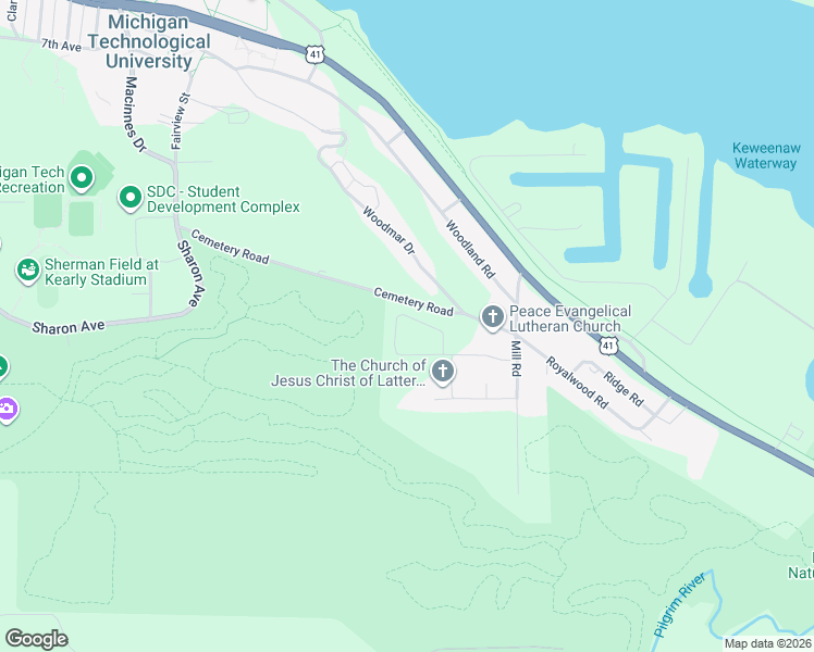 map of restaurants, bars, coffee shops, grocery stores, and more near 31 Peepsock Circle in Houghton