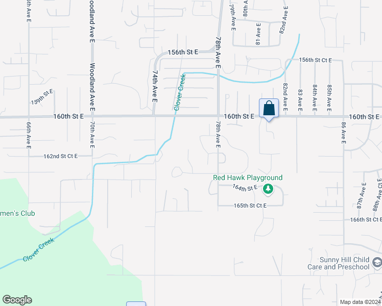 map of restaurants, bars, coffee shops, grocery stores, and more near 16201 76th Avenue Court East in Puyallup