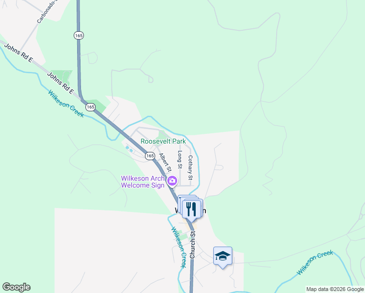 map of restaurants, bars, coffee shops, grocery stores, and more near 403 Long Street in Buckley