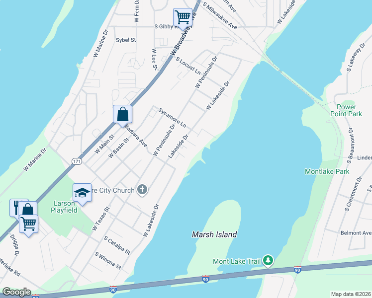 map of restaurants, bars, coffee shops, grocery stores, and more near 2001 West Lakeside Drive in Moses Lake