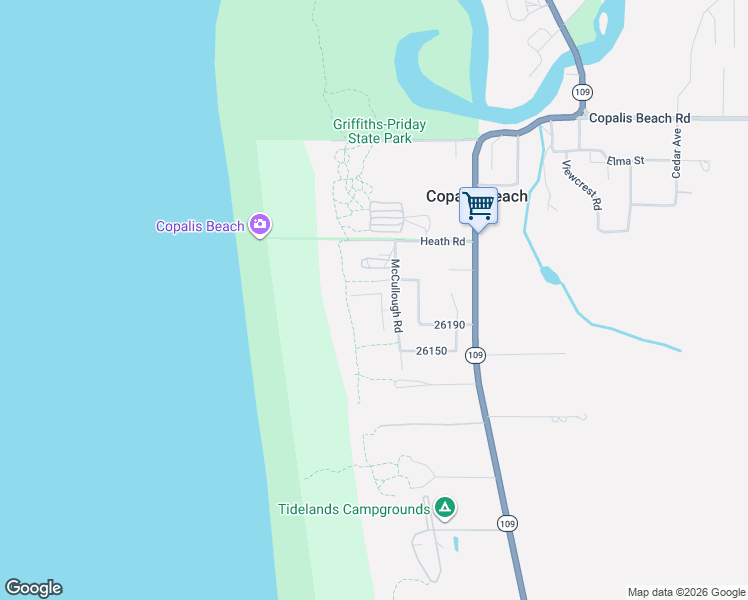 map of restaurants, bars, coffee shops, grocery stores, and more near 27 Haven Lane in Ocean Shores