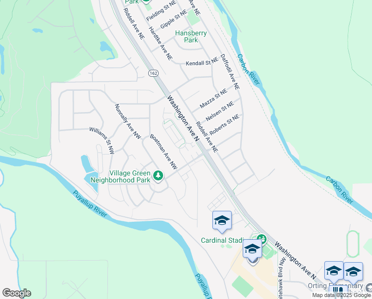 map of restaurants, bars, coffee shops, grocery stores, and more near 1004 Ross Avenue Northwest in Orting