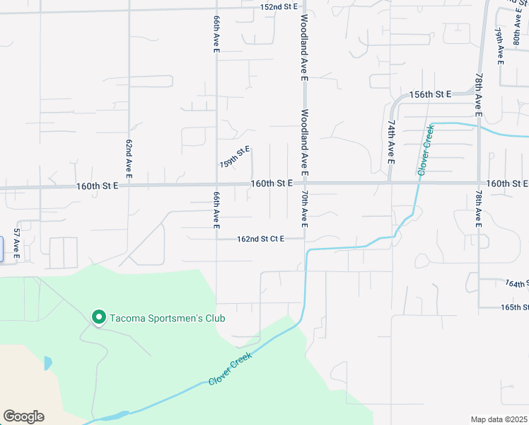 map of restaurants, bars, coffee shops, grocery stores, and more near 16018 68th Avenue Court East in Puyallup