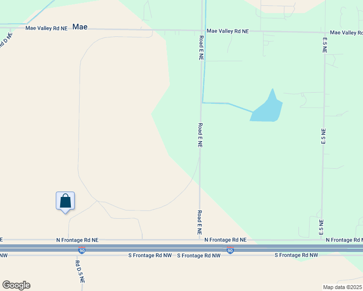 map of restaurants, bars, coffee shops, grocery stores, and more near 1588 Road East Northeast in Moses Lake