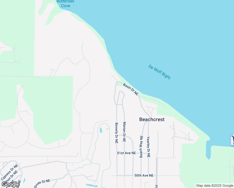 map of restaurants, bars, coffee shops, grocery stores, and more near 5533 Beverly Drive Northeast in Olympia