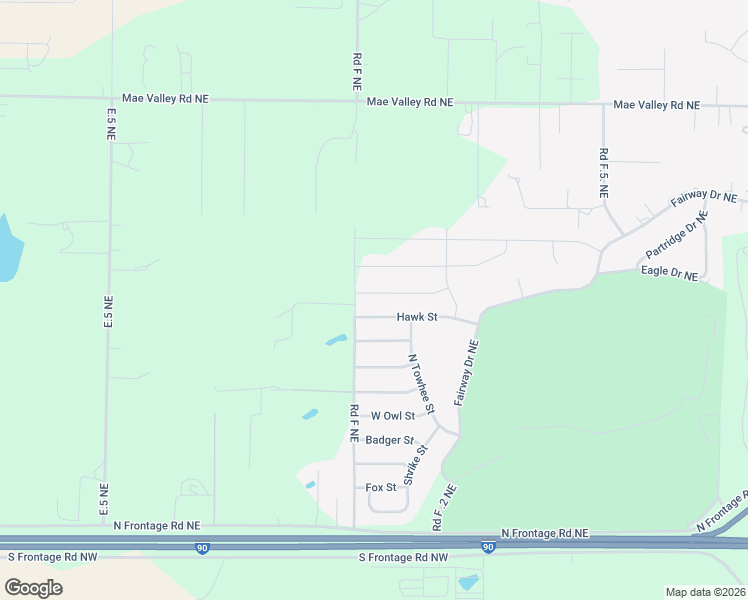 map of restaurants, bars, coffee shops, grocery stores, and more near 4741 Hawk Street in Moses Lake