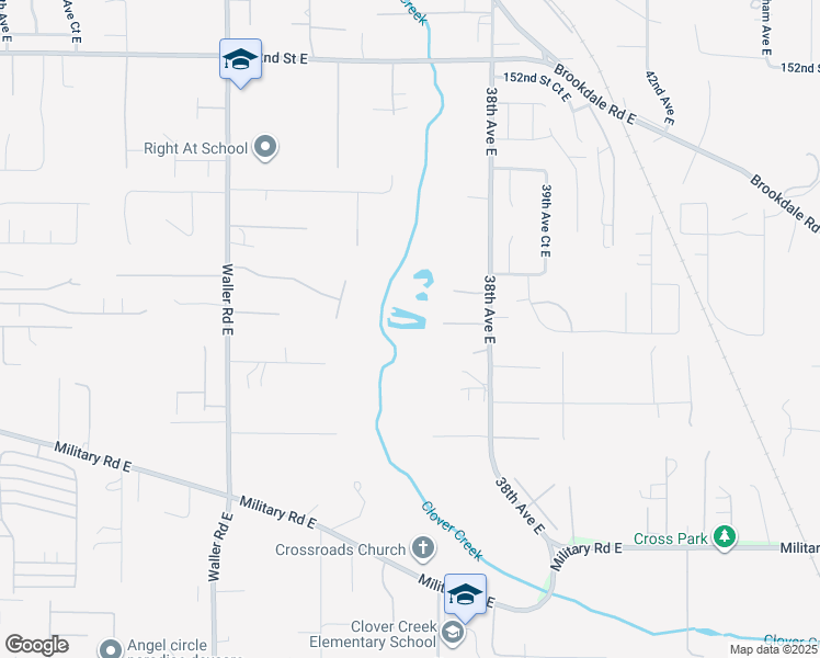 map of restaurants, bars, coffee shops, grocery stores, and more near 3702 159th Street East in Tacoma