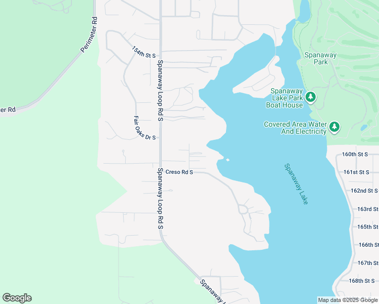 map of restaurants, bars, coffee shops, grocery stores, and more near 16011 16th Avenue South in Spanaway