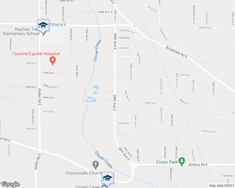 map of restaurants, bars, coffee shops, grocery stores, and more near 15903 38th Avenue East in Tacoma