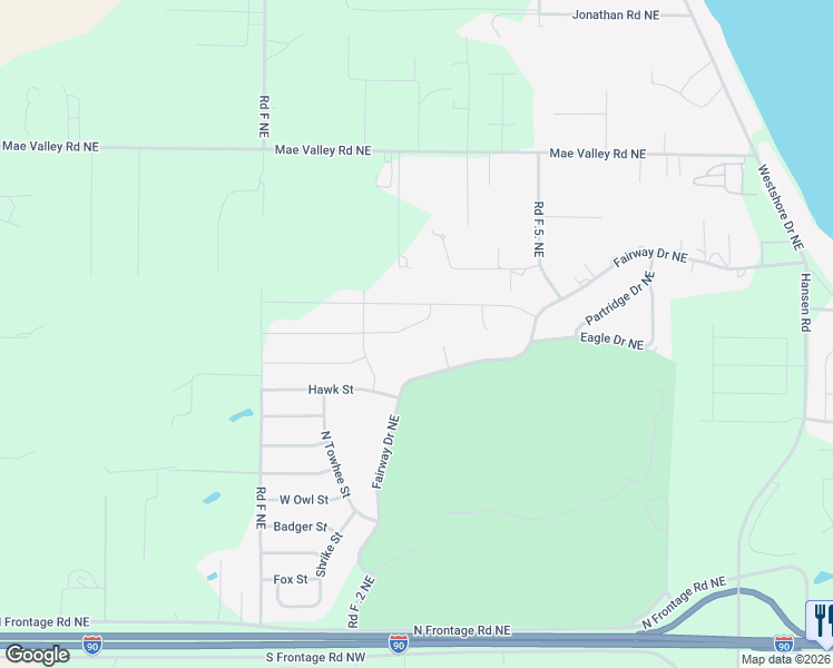 map of restaurants, bars, coffee shops, grocery stores, and more near 4625 Junco Street in Moses Lake