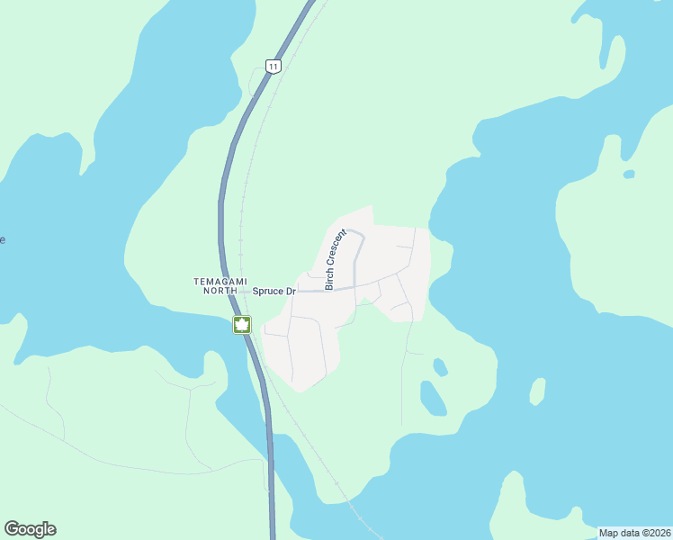 map of restaurants, bars, coffee shops, grocery stores, and more near 7 Birch Crescent in Temagami