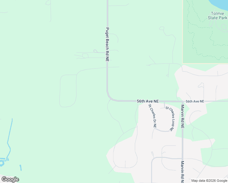 map of restaurants, bars, coffee shops, grocery stores, and more near 5718 Puget Beach Road Northeast in Olympia