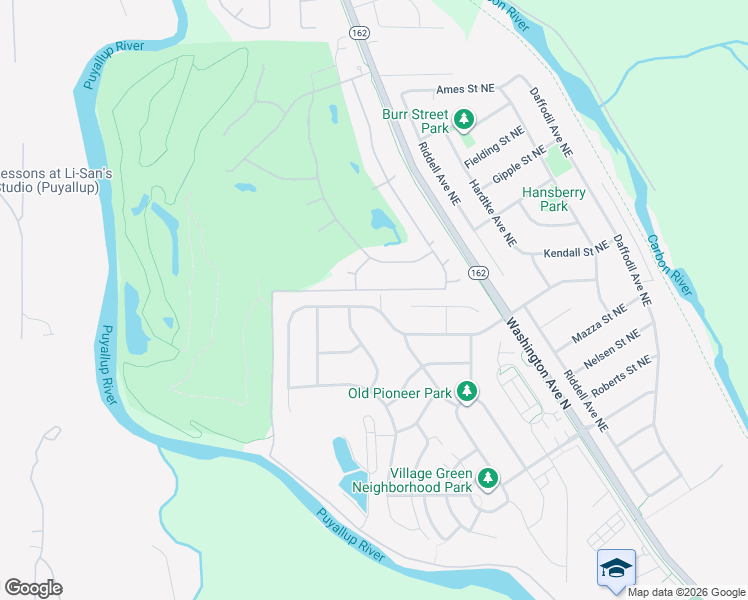 map of restaurants, bars, coffee shops, grocery stores, and more near 401 Williams Boulevard Northwest in Orting