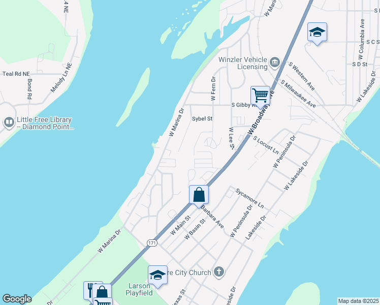 map of restaurants, bars, coffee shops, grocery stores, and more near 1830 West Crouse Street in Moses Lake