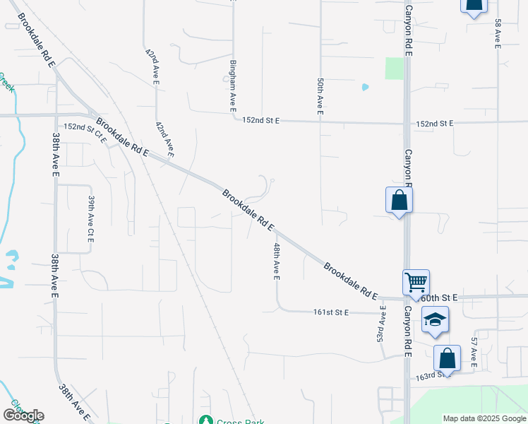 map of restaurants, bars, coffee shops, grocery stores, and more near 4707 Brookdale Road East in Tacoma