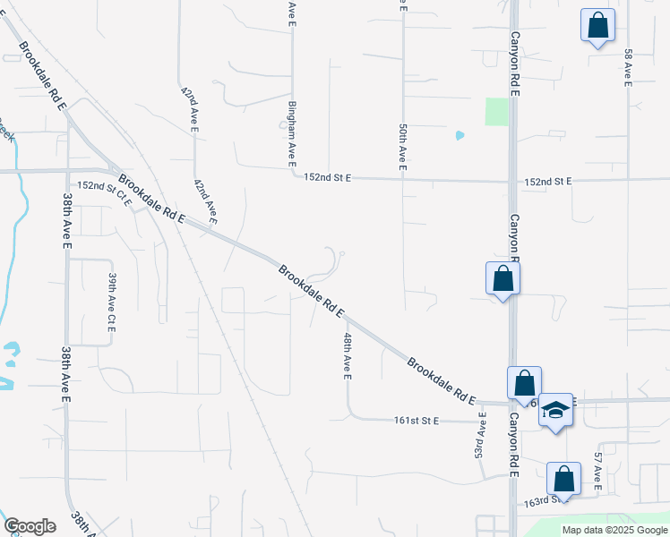 map of restaurants, bars, coffee shops, grocery stores, and more near 4707 Brookdale Road East in Tacoma