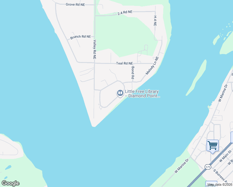 map of restaurants, bars, coffee shops, grocery stores, and more near 8324 Diamond Point Circle Northeast in Moses Lake