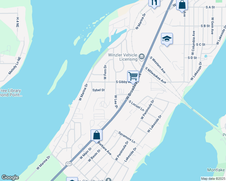 map of restaurants, bars, coffee shops, grocery stores, and more near 1702 West Lee Street in Moses Lake