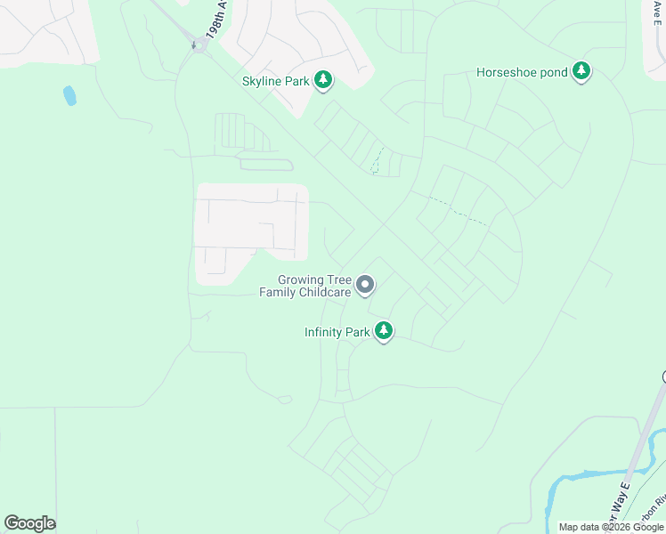 map of restaurants, bars, coffee shops, grocery stores, and more near 20414 154th Street East in Bonney Lake