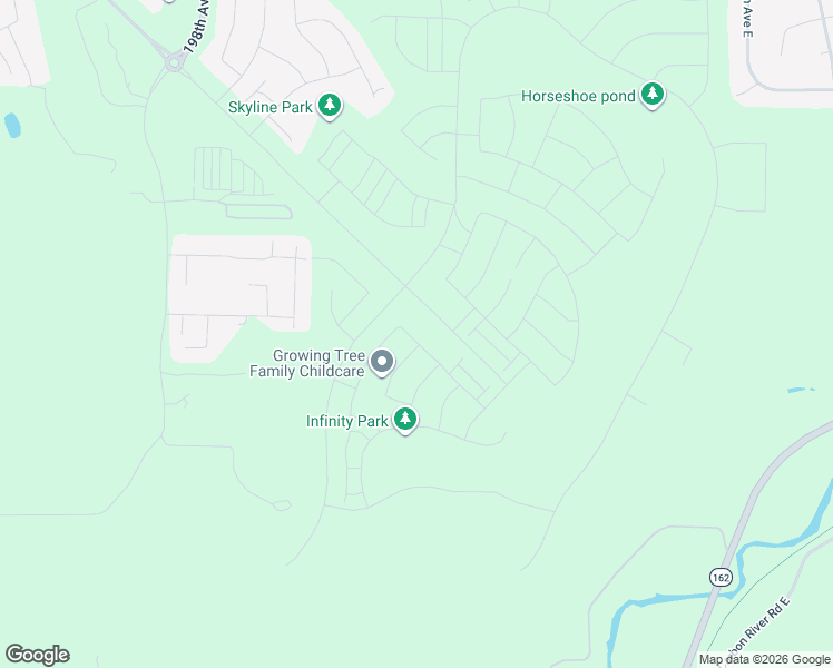map of restaurants, bars, coffee shops, grocery stores, and more near 20523 153rd Street East in Bonney Lake