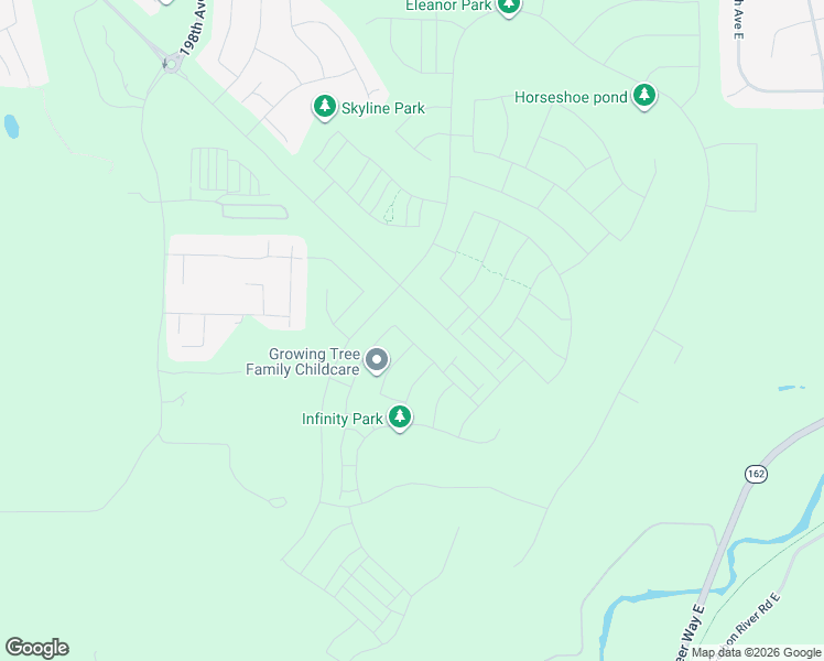 map of restaurants, bars, coffee shops, grocery stores, and more near 20523 153rd Street East in Bonney Lake