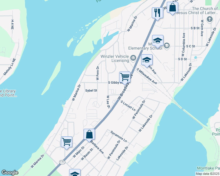 map of restaurants, bars, coffee shops, grocery stores, and more near 314 South Gibby Road in Moses Lake