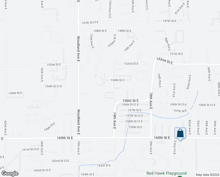map of restaurants, bars, coffee shops, grocery stores, and more near 15424 74th Avenue East in Puyallup