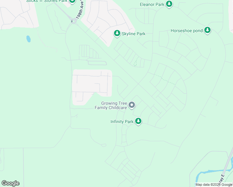 map of restaurants, bars, coffee shops, grocery stores, and more near 20342 154th Street East in Bonney Lake