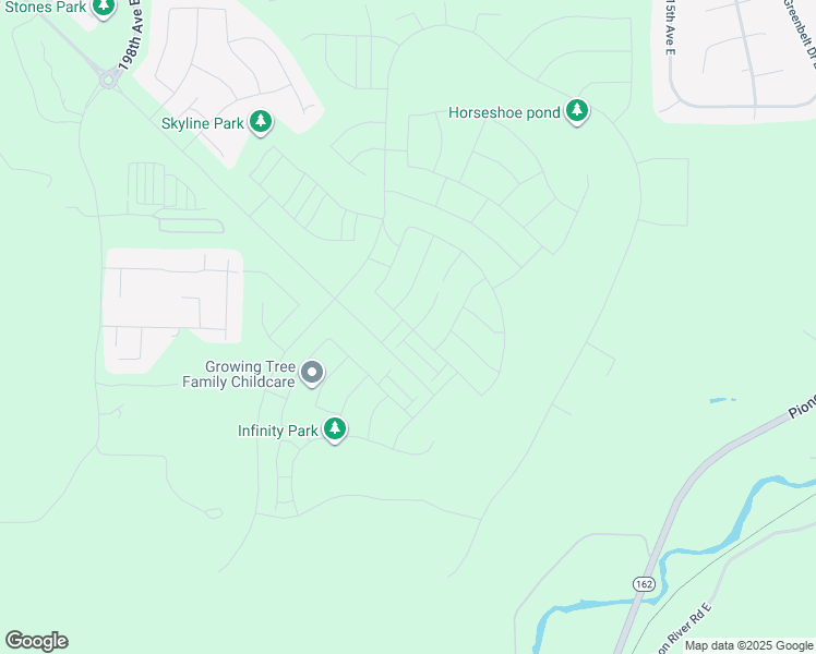 map of restaurants, bars, coffee shops, grocery stores, and more near 20002 156th Street East in Bonney Lake